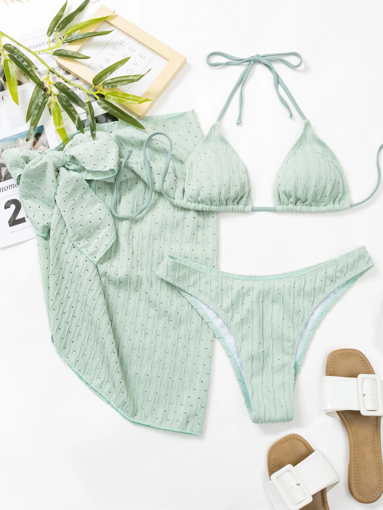 2026 3pcs Bikini Set Glistening Swimsuit Bikini