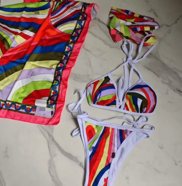 NEW STOCK Fashion Print Luxury 4 Pieces Swimwear