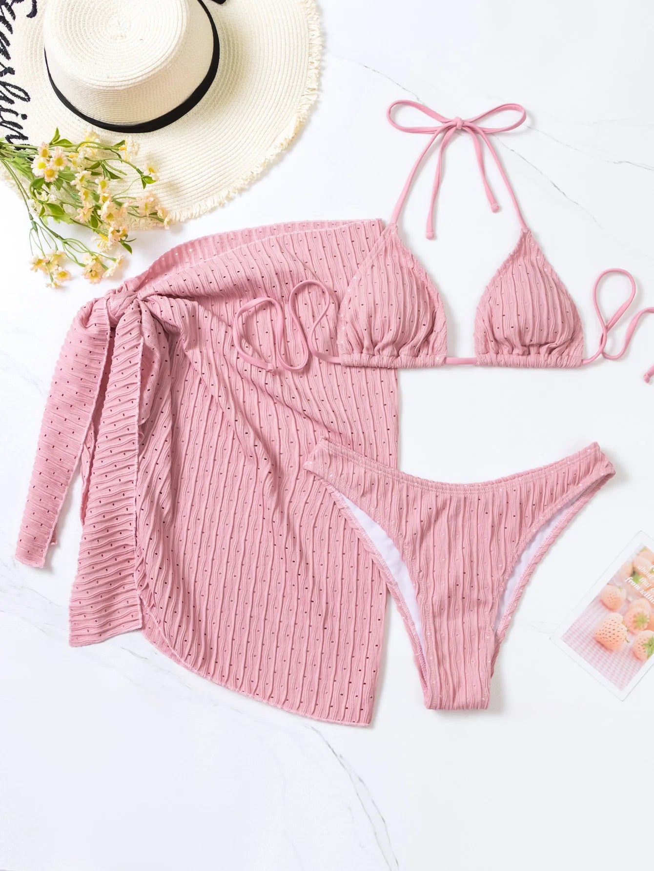 2026 3pcs Bikini Set Glistening Swimsuit Bikini