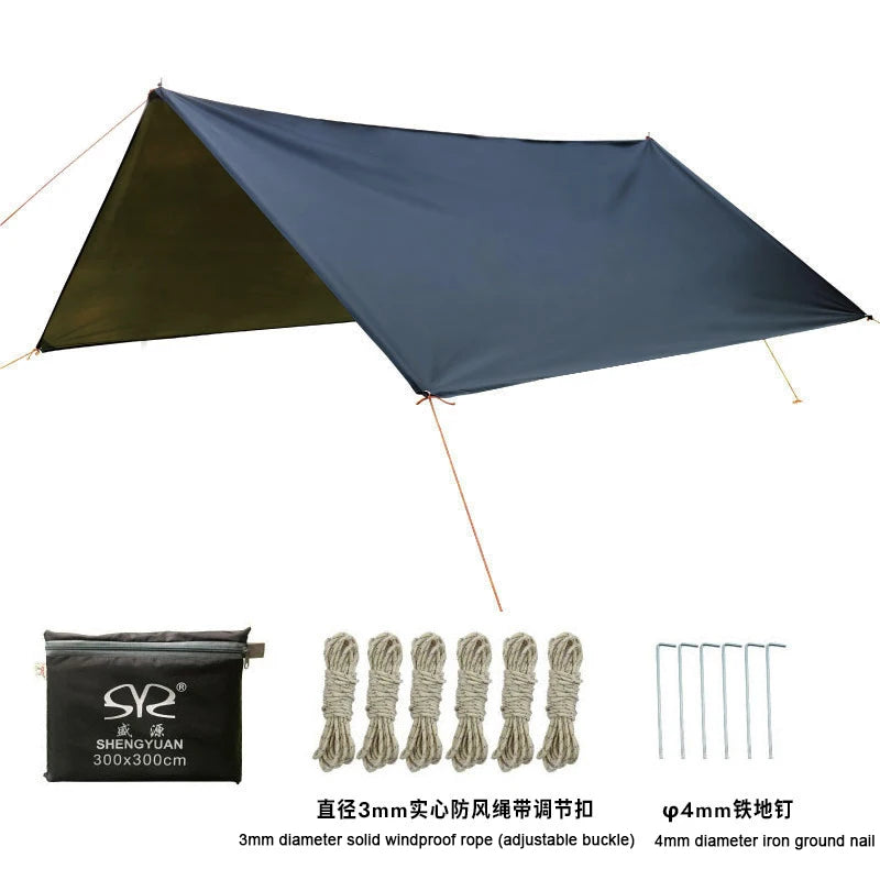 3*3m Rain and UV Resistant Canopy, Moisture-proof Wetland Mat,