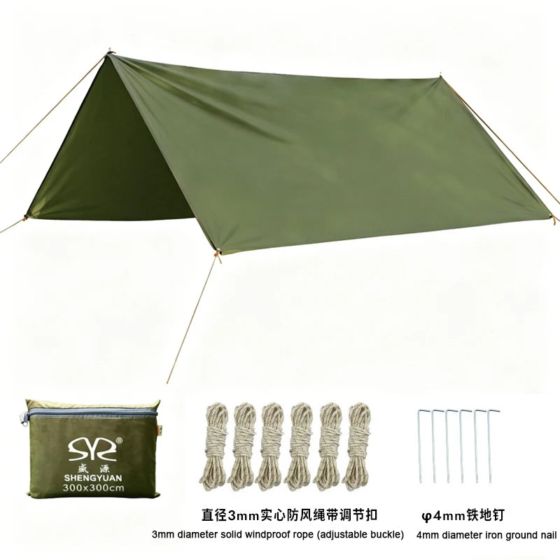 3*3m Rain and UV Resistant Canopy, Moisture-proof Wetland Mat,