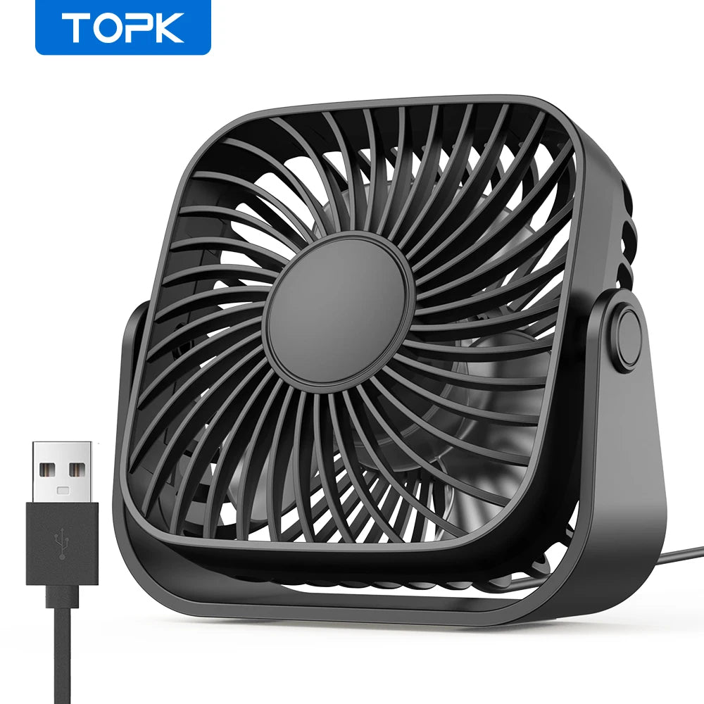TOPK 4Inch USB Mini Portable Fan for Camping,