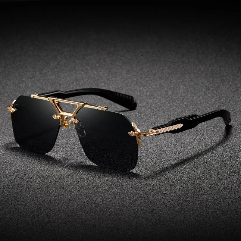 Luxury Brand Classic Square Rimless Sunglasses Men Women