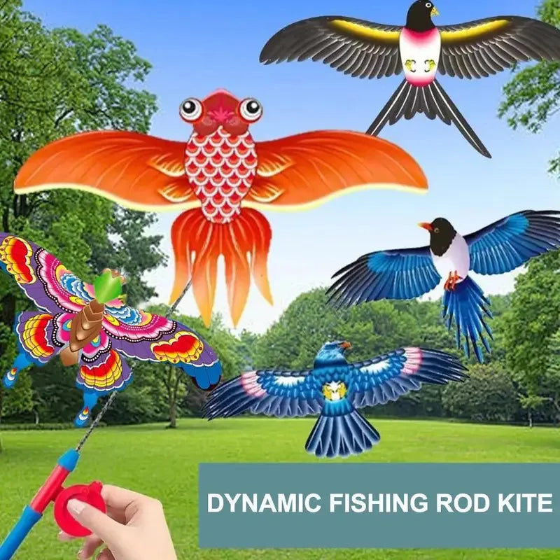 Children Kite Toy Cartoon Eagle Foldable Mini Plastic