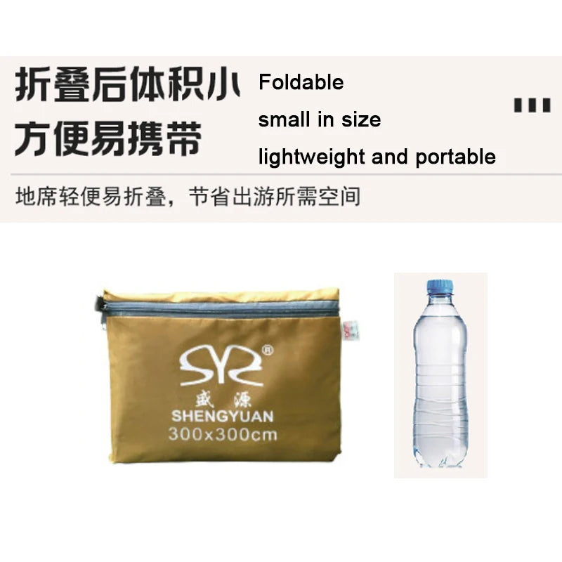 3*3m Rain and UV Resistant Canopy, Moisture-proof Wetland Mat,