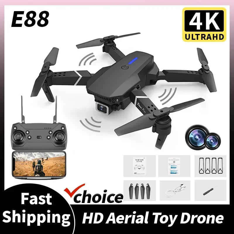 Foldable New E88 Pro RC Drone With 4K Professional 1080P