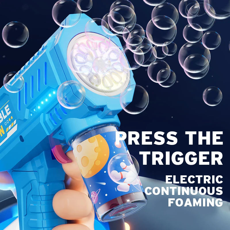 Fully Automatic Space Bubble Blowing Toy Bubble Gun