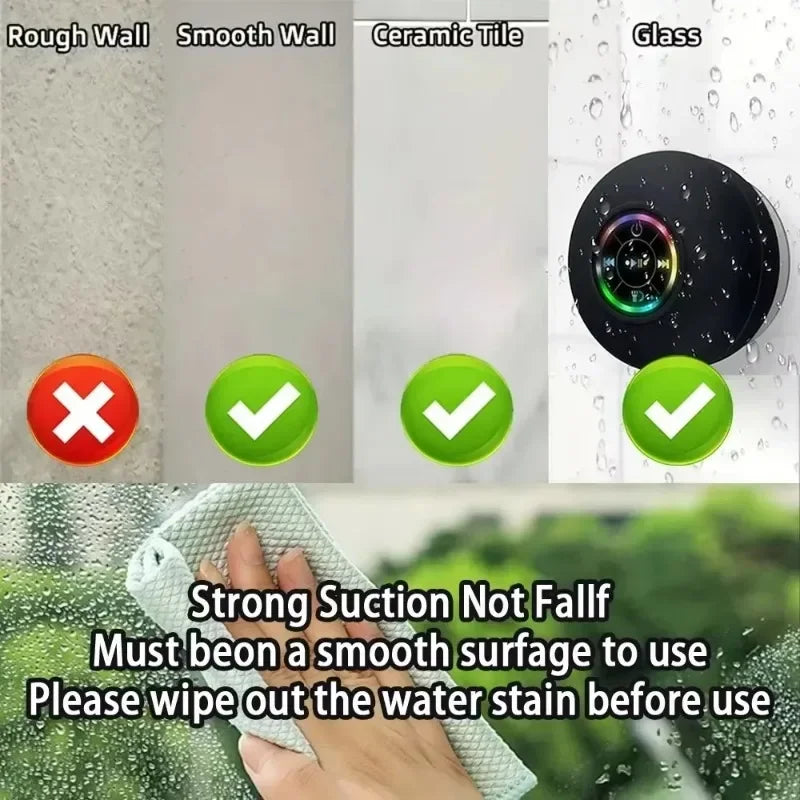 Mini Portable Bluetooth Audio IPX4 Waterproof Led Lights