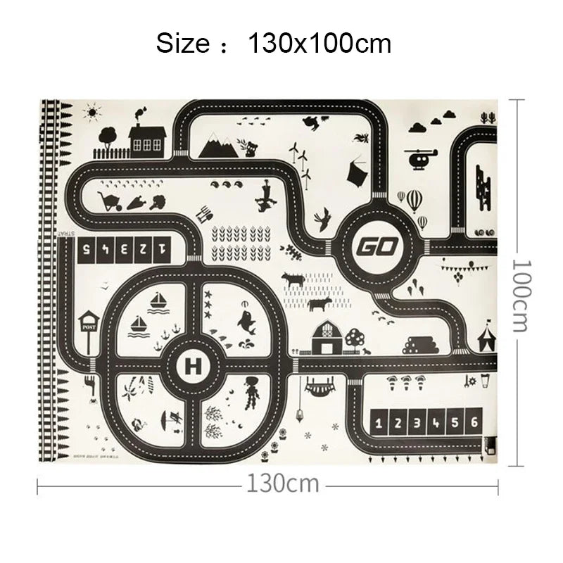 Baby Play Mat City Traffic Car Park Waterproof Parking
