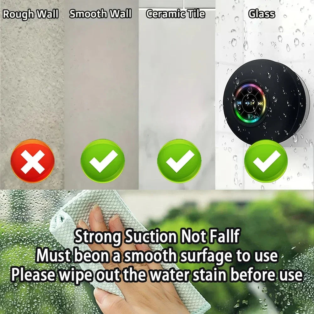 Mini Bluetooth Speaker Shower Subwoofer Waterproof