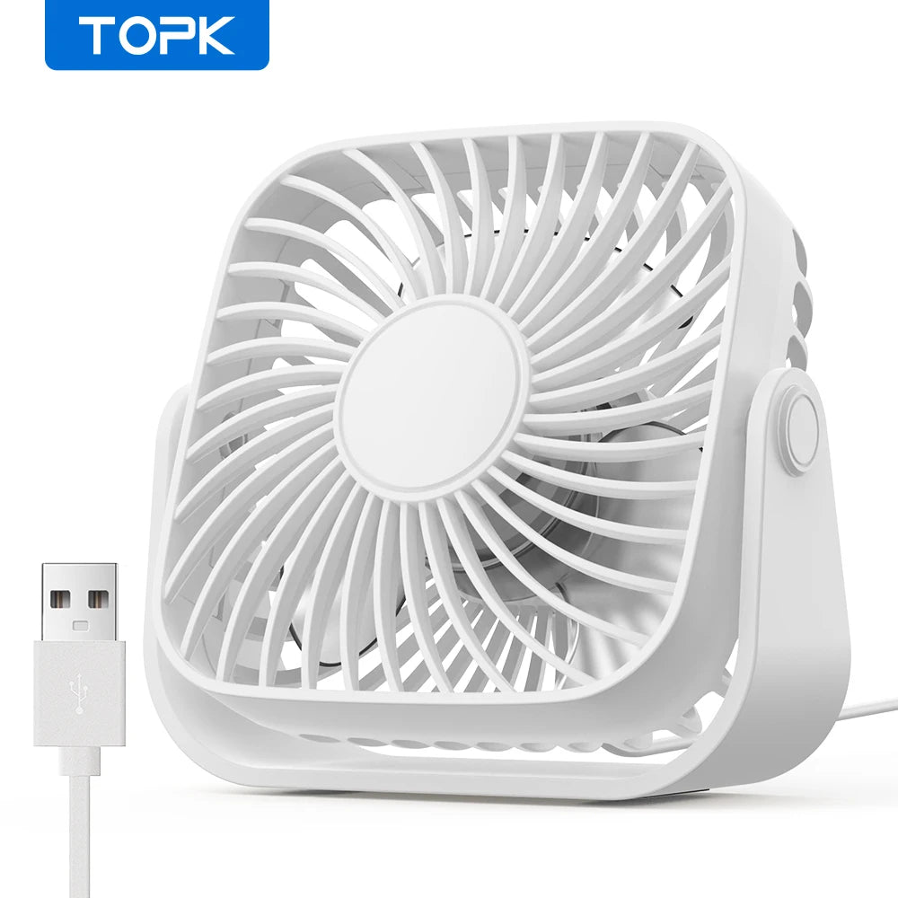 TOPK 4Inch USB Mini Portable Fan for Camping,