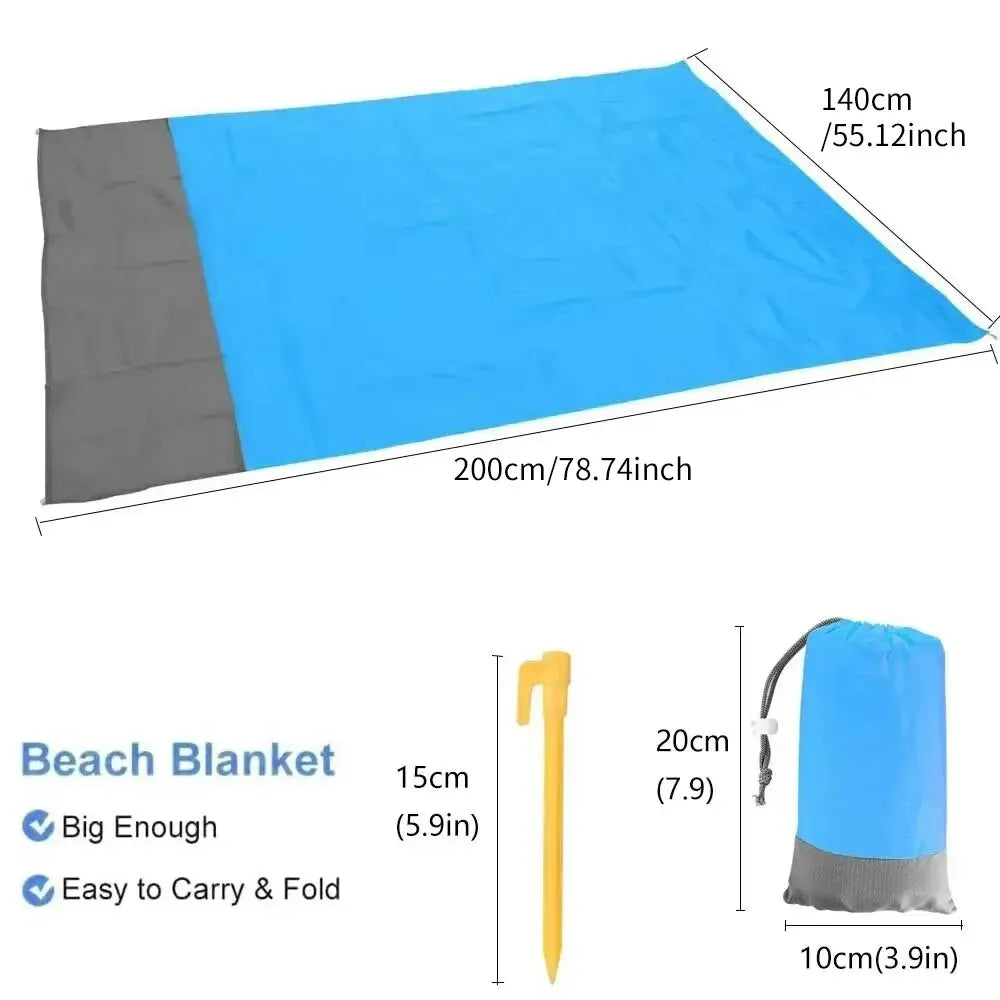 Beach Blanket Sandproof 200 X 140cm Waterproof Beach Mat