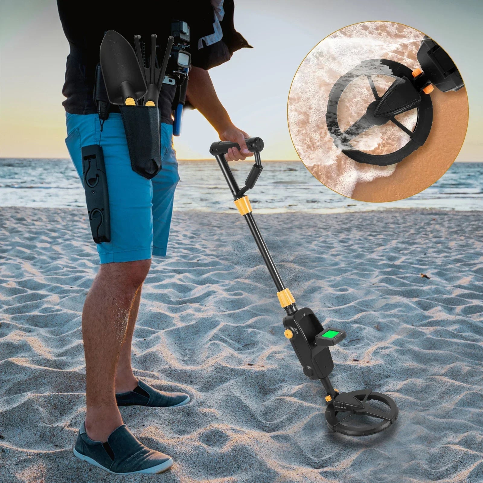 Metal Detector Adjustable Metal Detecting Tool Kit Gold Silver Finder Detector
