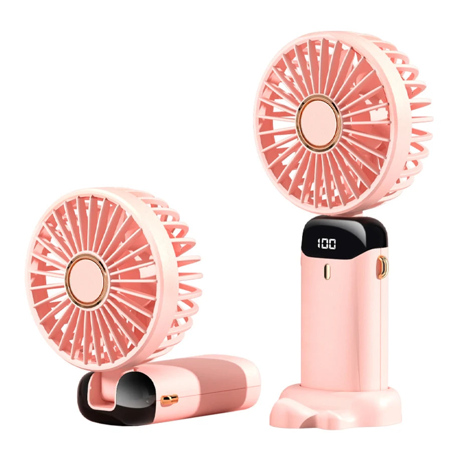 Portable Handheld Neck Fan, 5 Speeds, LED Display,