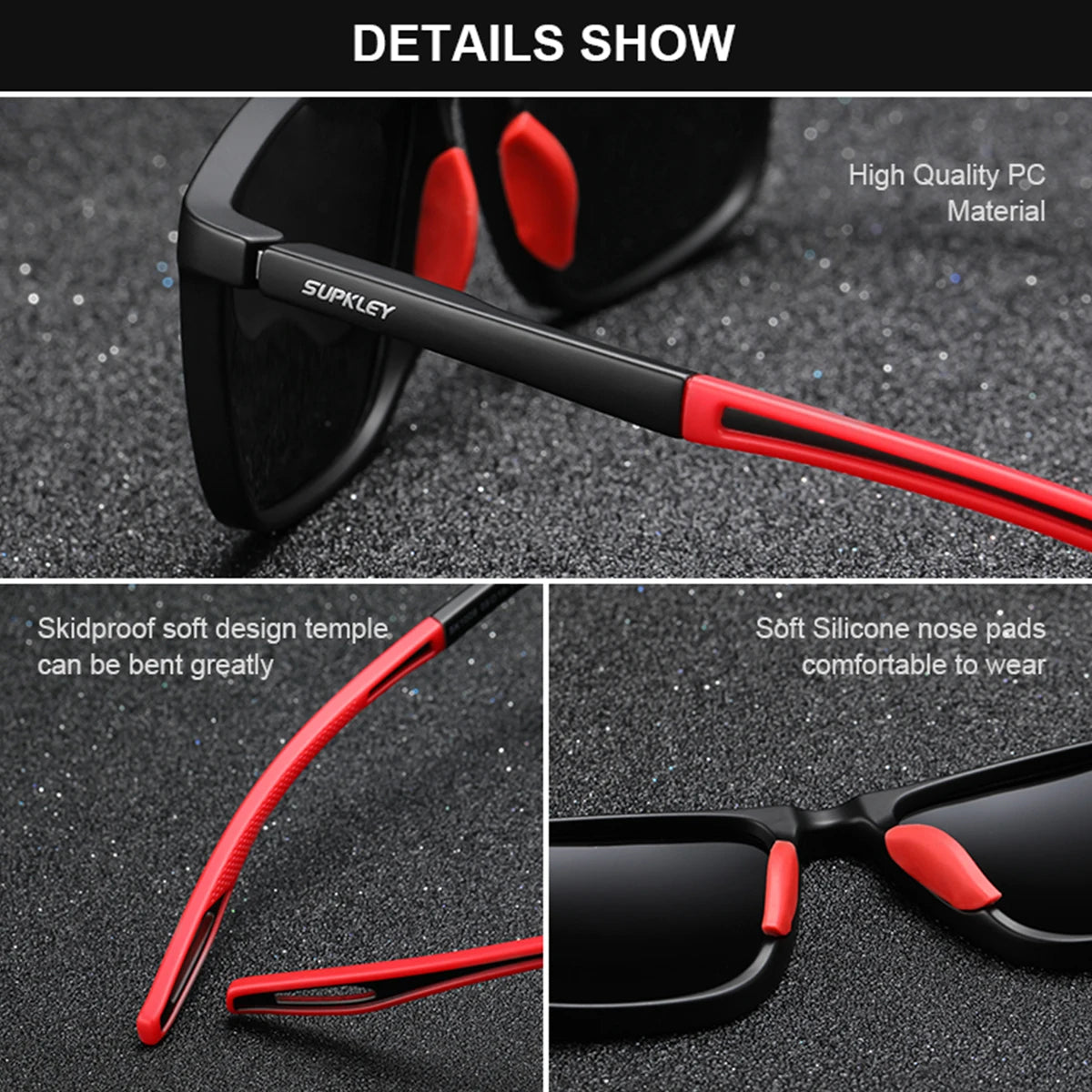 SUPKLEY Sports Sunglasses for Men Women