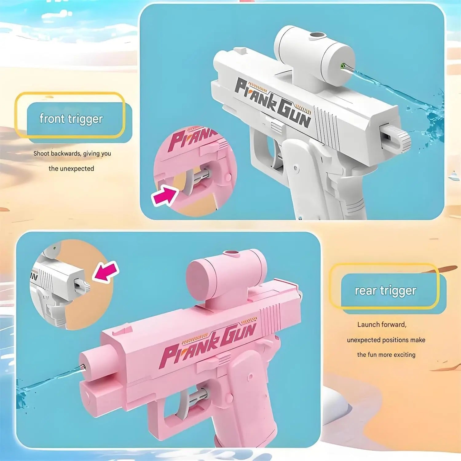 Creative Prank Double Sided Reverse Water Spray Gun Summer
