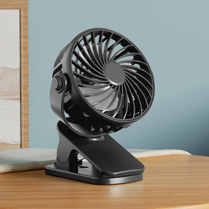 HOMEFISH Portable Rechargeable Clip Fan 720°