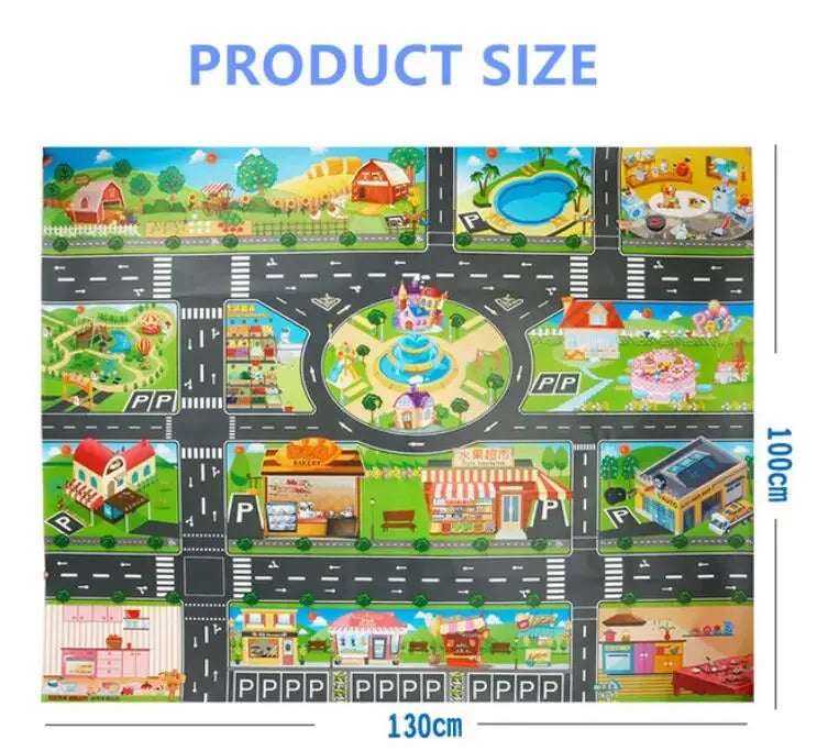 Baby Play Mat City Traffic Car Park Waterproof Parking