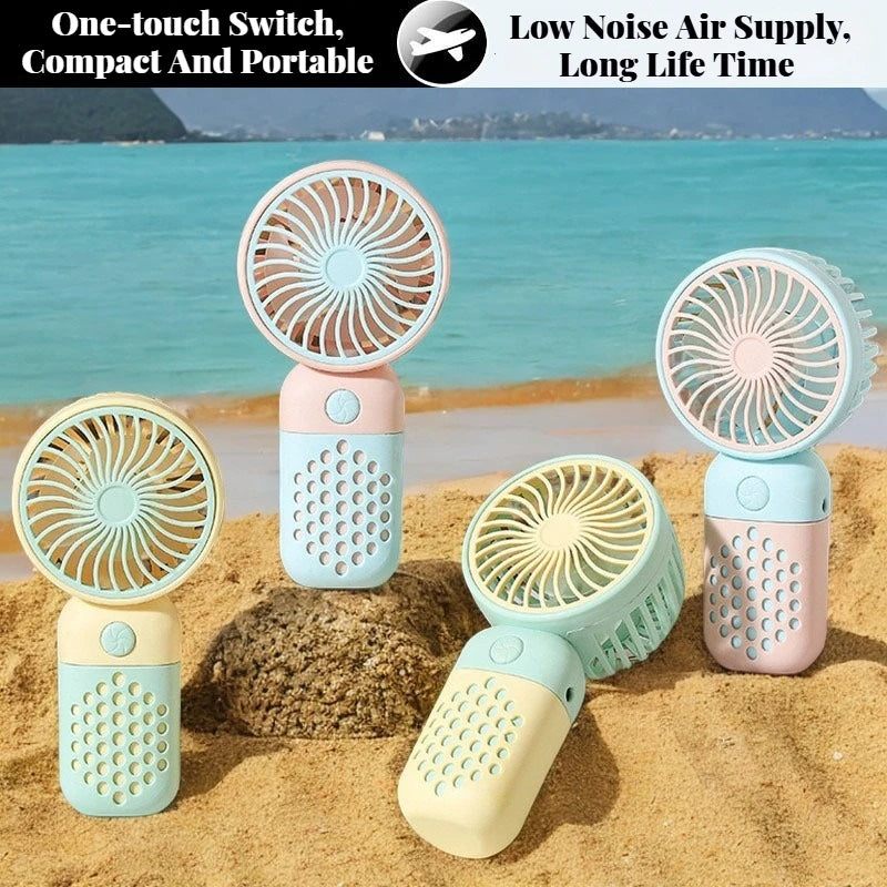 New Cartoon Cute Mini USB Handheld Charging Fan -