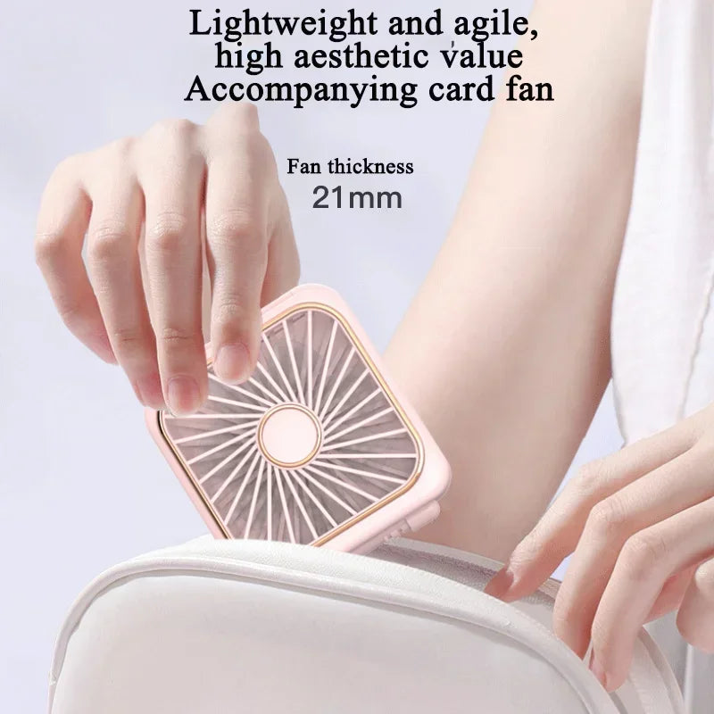 Portable Neck Fan Foldable Mini Handheld Fan with Power Bank USB