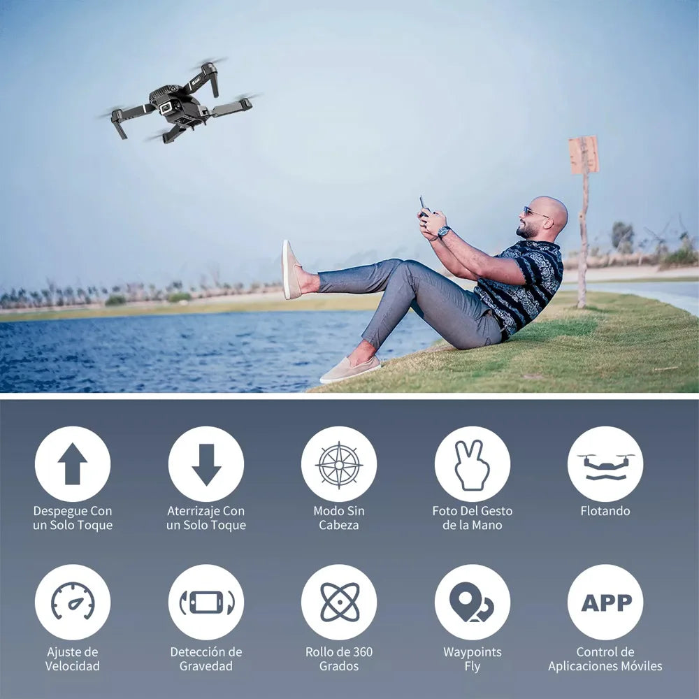 Drones Camera 4K E88 Wide Angle, 1080P Hd Camera,