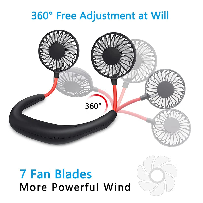 Neck Fan Portable Fan Hand Free Mini USB