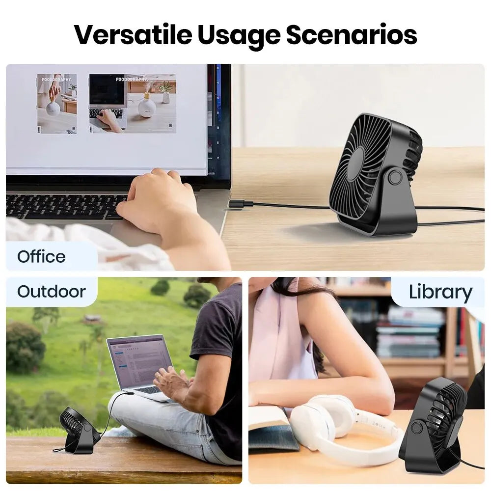 TOPK 4Inch USB Mini Portable Fan for Camping,
