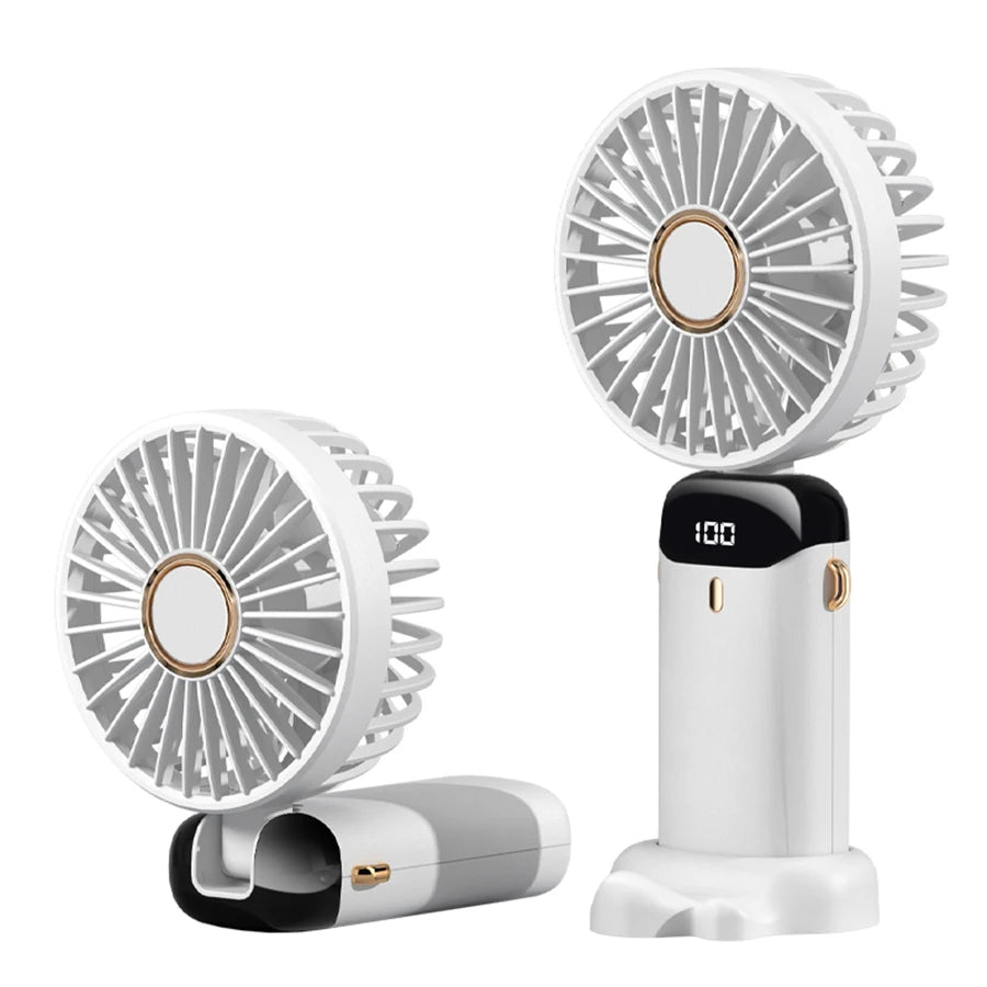Portable Handheld Neck Fan, 5 Speeds, LED Display,