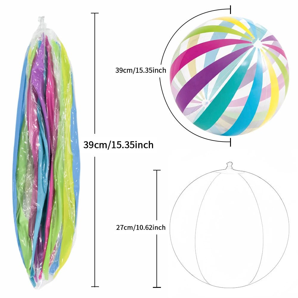 Colorful Transparent Stripe Inflatable Beach Balls