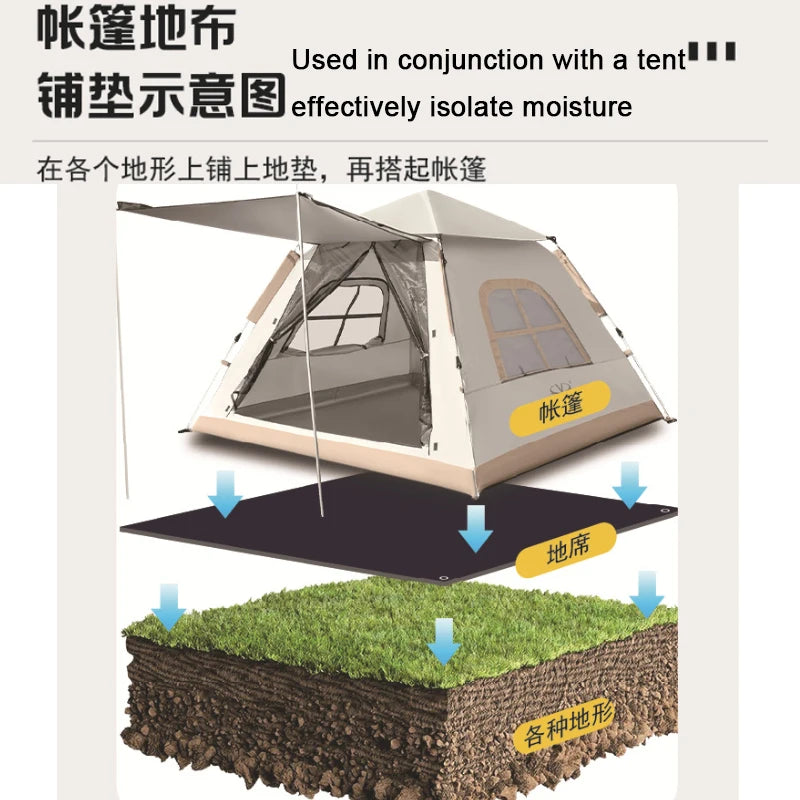 3*3m Rain and UV Resistant Canopy, Moisture-proof Wetland Mat,