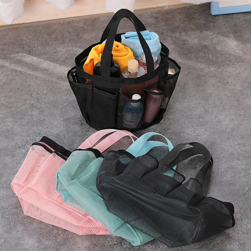 Mesh Beach Bags Tote Bag with 8 Pockets Waterproof