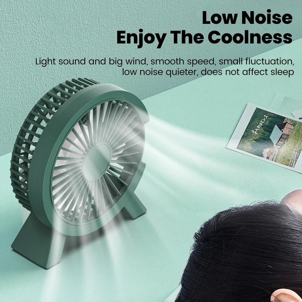 Mini USB Rechargeable Table Fan Portable