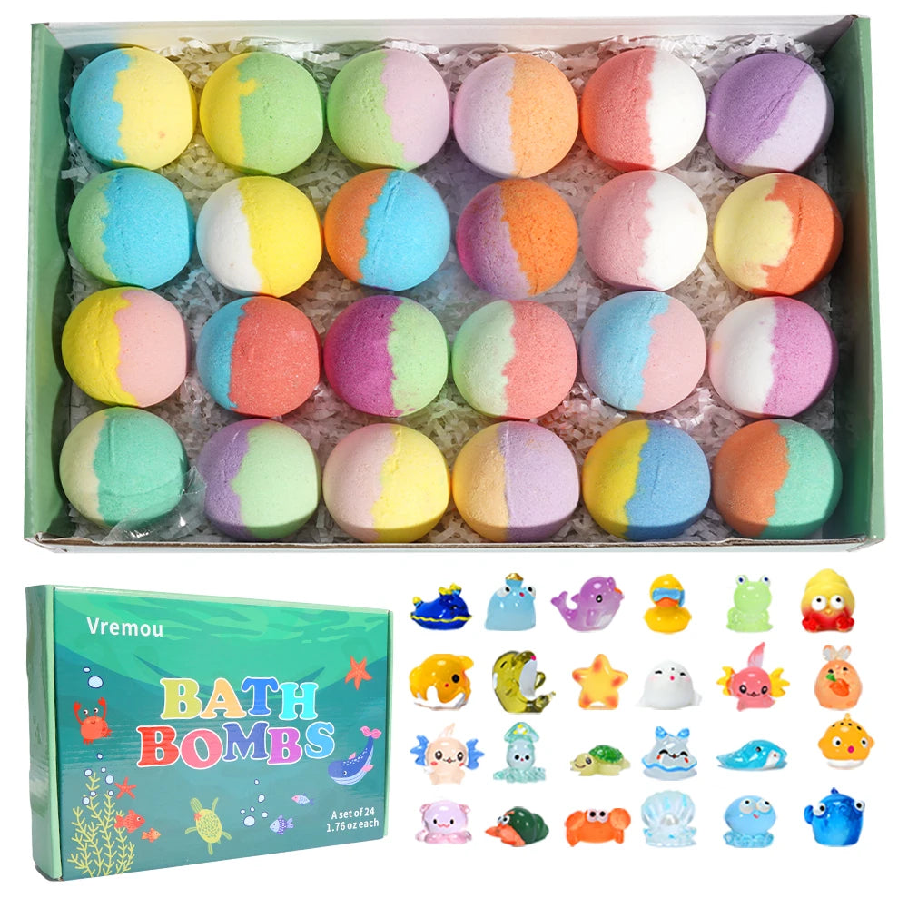 Bath Bombs for Kids with Surprise Inside, 24 Pack Kids Bath