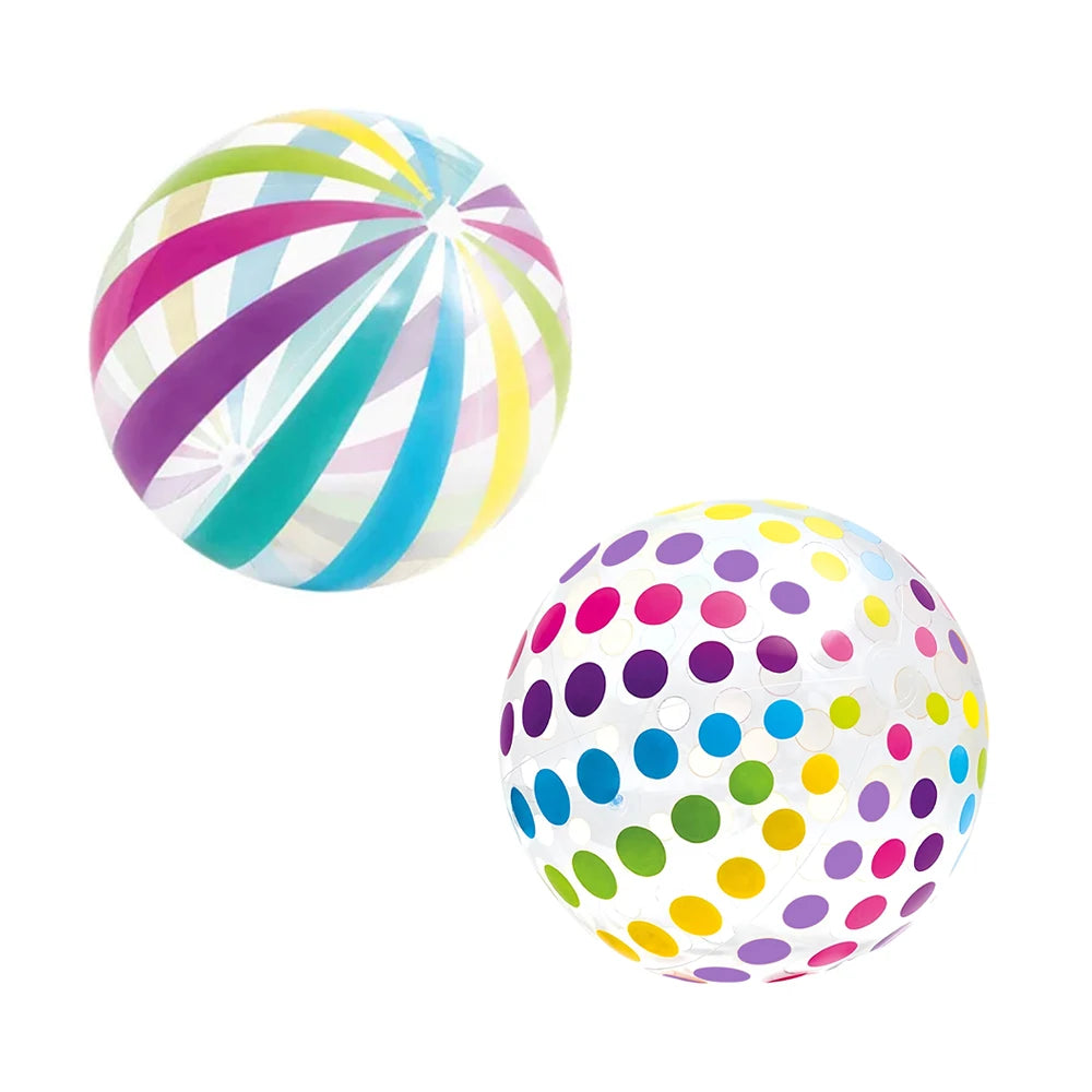 Colorful Transparent Stripe Inflatable Beach Balls