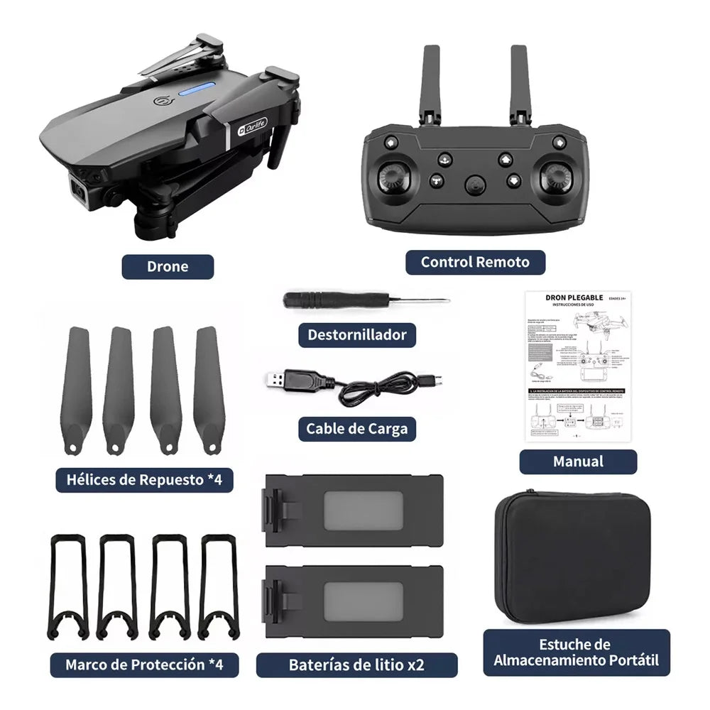 Drones Camera 4K E88 Wide Angle, 1080P Hd Camera,