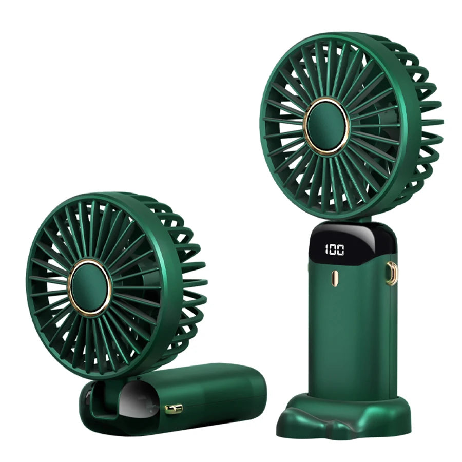 Portable Handheld Neck Fan, 5 Speeds, LED Display,