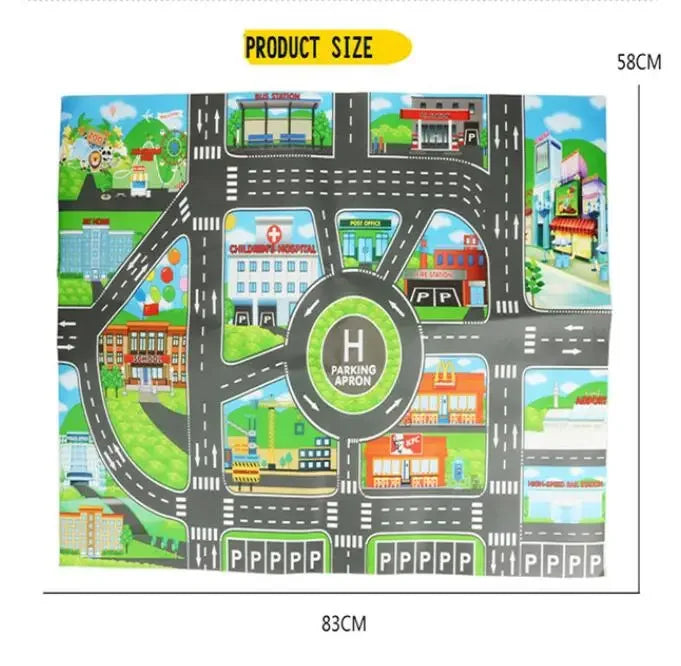 Baby Play Mat City Traffic Car Park Waterproof Parking