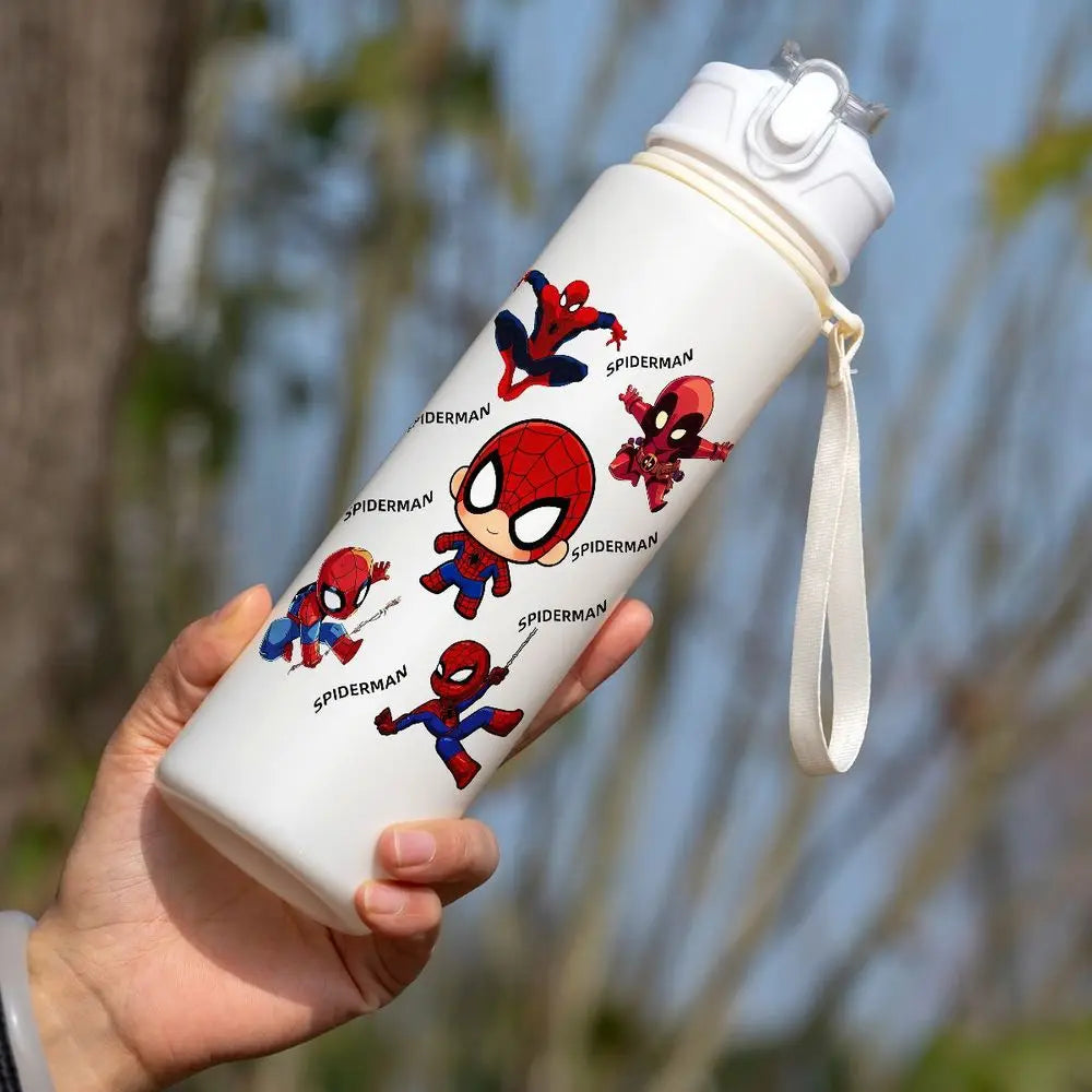 750ml Spider-Man Straw Water Bottle