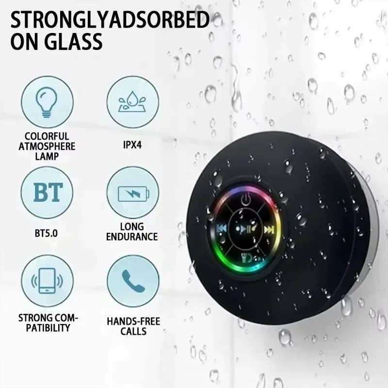 Mini Portable Bluetooth Audio IPX4 Waterproof Led Lights
