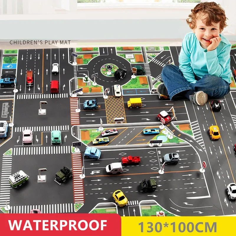 Baby Play Mat City Traffic Car Park Waterproof Parking