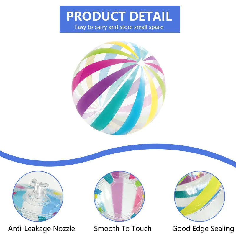 Colorful Transparent Stripe Inflatable Beach Balls