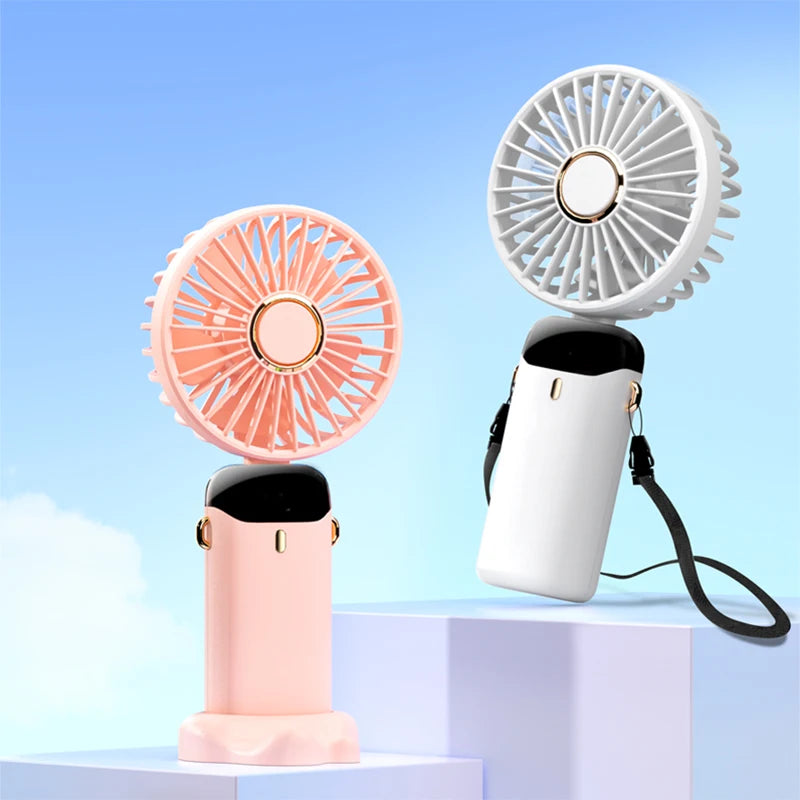 Portable Handheld Neck Fan, 5 Speeds, LED Display,