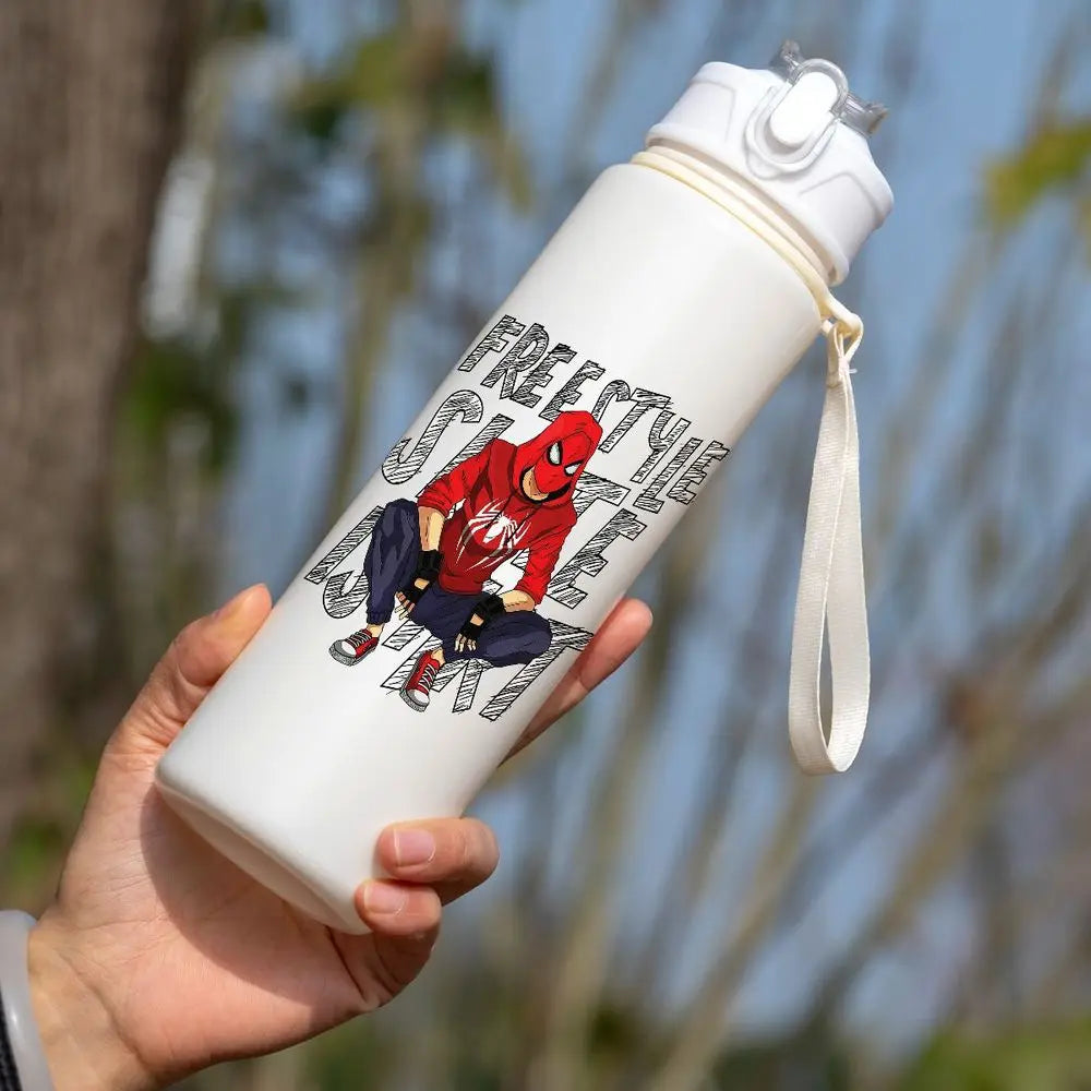 750ml Spider-Man Straw Water Bottle