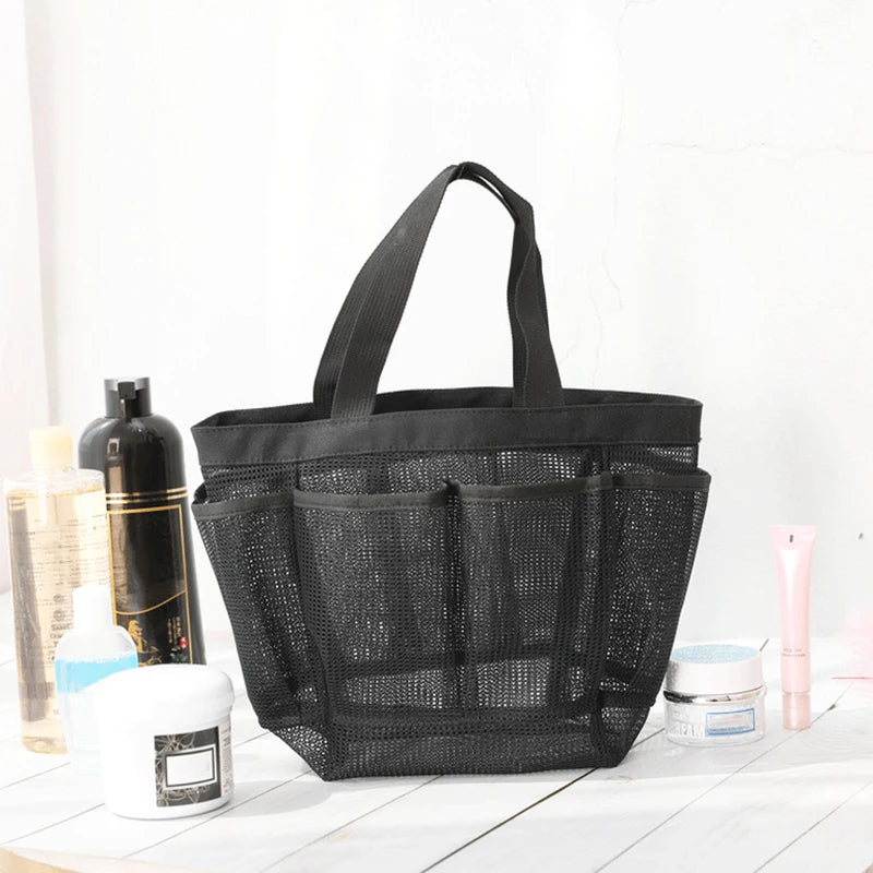 Mesh Beach Bags Tote Bag with 8 Pockets Waterproof