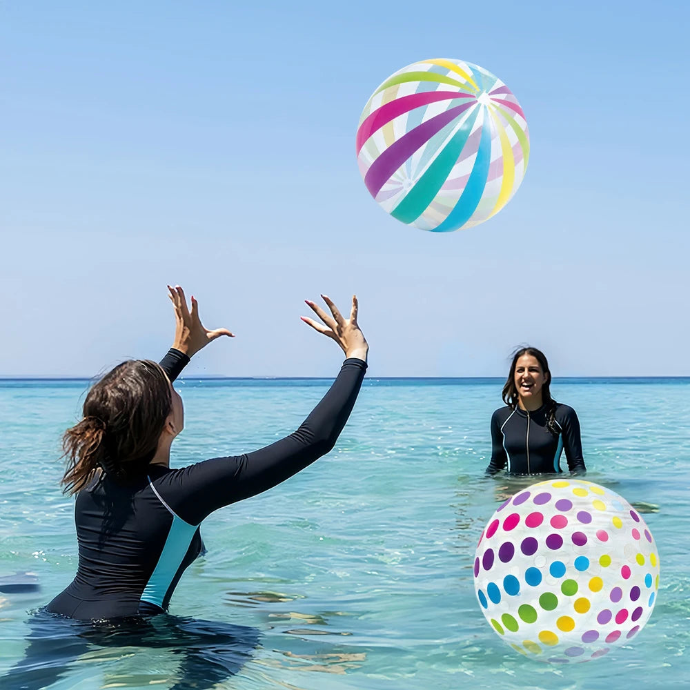 Colorful Transparent Stripe Inflatable Beach Balls