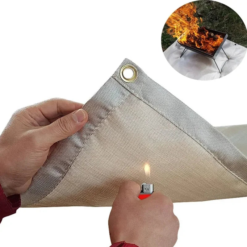1pc Barbecue Fire Protection Pit Mat Camping Picnic