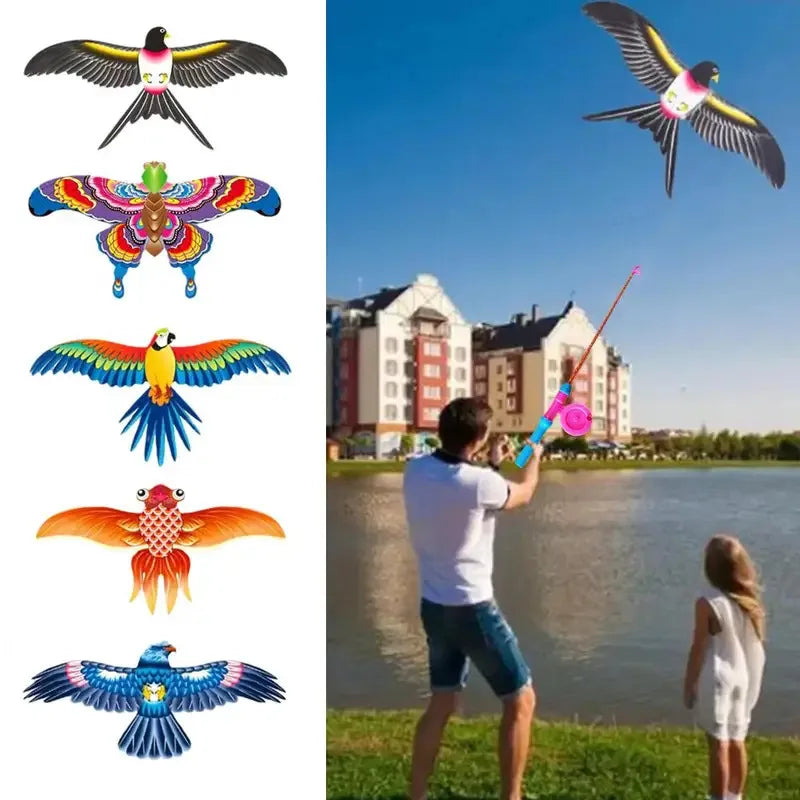 Children Kite Toy Cartoon Eagle Foldable Mini Plastic