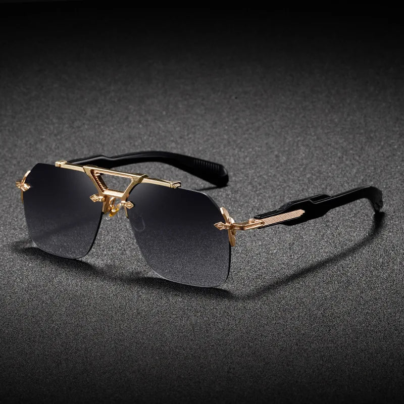 Luxury Brand Classic Square Rimless Sunglasses Men Women