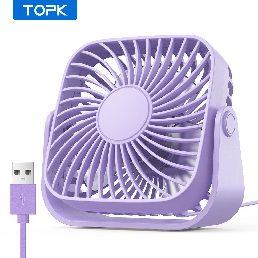 TOPK 4Inch USB Mini Portable Fan for Camping,