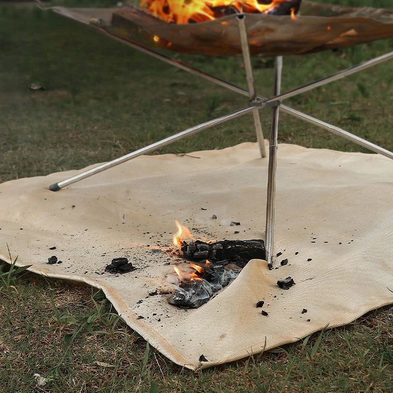 1pc Barbecue Fire Protection Pit Mat Camping Picnic
